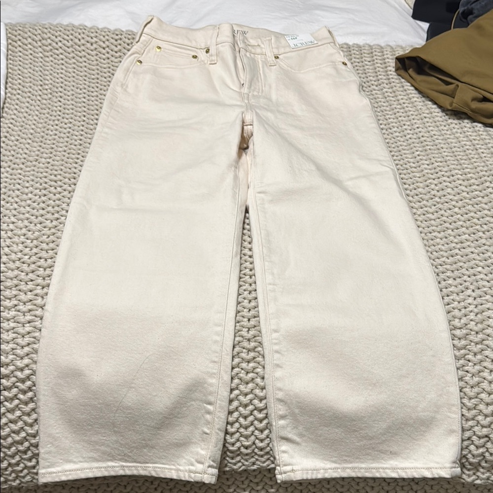 NWT J.Crew slim wide leg denim petite